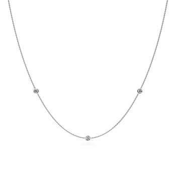 Tea Diamond Necklace in Vitguld (9k)