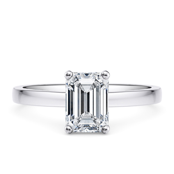 1477 Classic in Platinum set with a Emerald cut diamond.