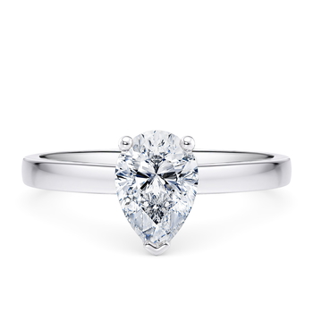 1477 Classic in Platinum set with a Pear cut diamond.