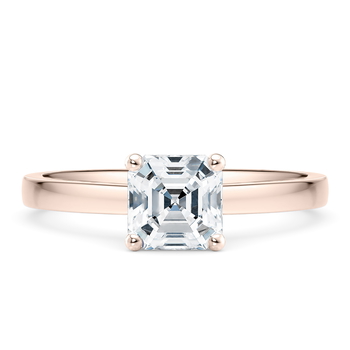 1477 Classic in Roségull set with a Asscher cut diamant.
