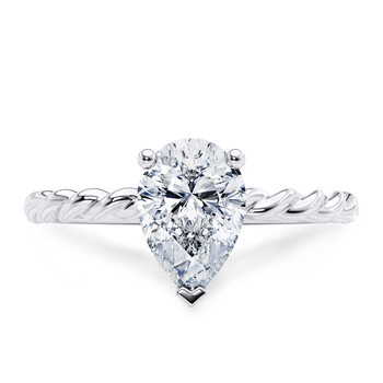 Ascot in Białe złoto (9k) set with a Gruszka cut diament.