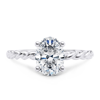 Ascot in Platinum set with a Oval cut diamond.