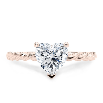 Ascot in Or rose set with a Cœur cut diamant.