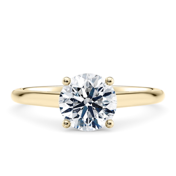 Estella in Yellow Gold (9k) set with a Round cut diamond.