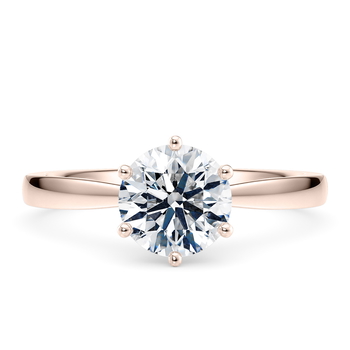 Grace in Ouro rosa set with a Redondo cut diamante.