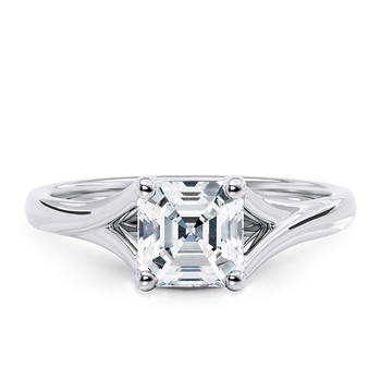 Hanover in Hvitt gull set with a Asscher cut diamant.