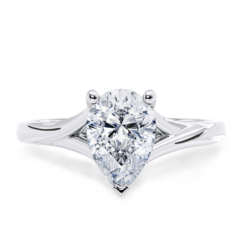 Hanover in Platinum set with a Pear cut diamond.