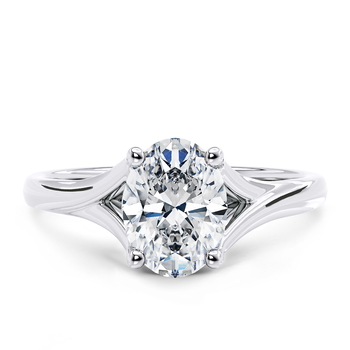 Hanover in Platinum set with a Oval cut diamond.