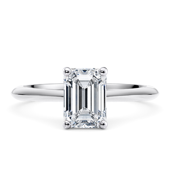 Hope in Platinum set with a Emerald cut diamond.