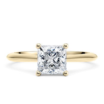 Hope in Oro giallo (9k) set with a Princess cut diamante.