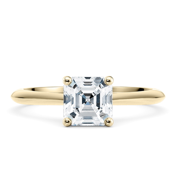 Hope in Yellow Gold (9k) set with a Asscher cut diamond.
