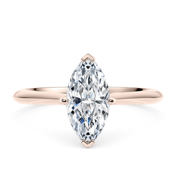 Hope in Rose Gold set with a Marquee cut timantti.