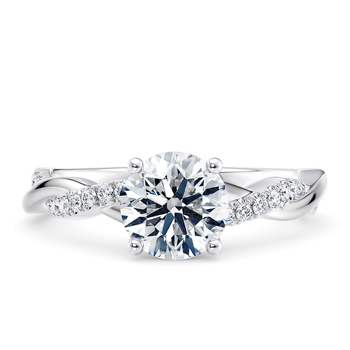 Pirouette in Platina set with a Rund cut diamant.