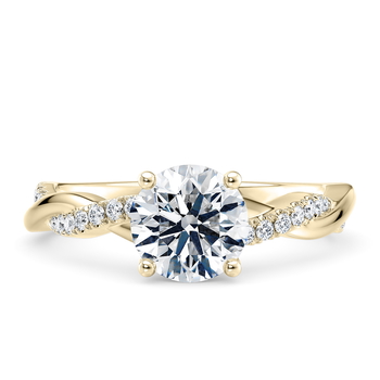 Pirouette in Yellow Gold (9k) set with a Round cut diamond.