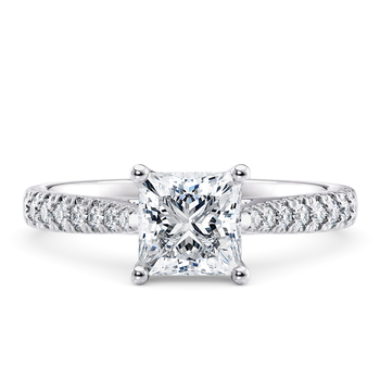 Kindrea in Białe złoto (9k) set with a Princess cut diament.