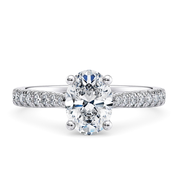 Kindrea in Platinum set with a Oval cut diamond.