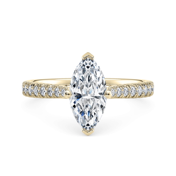 Kindrea in Żółte złoto (9k) set with a Markiza cut diament.