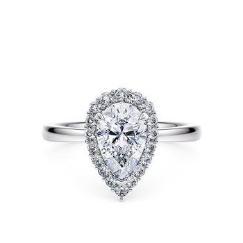 Esther Halo in White Gold (9k) set with a Pear cut diamond.
