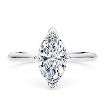 Iris in Platinum set with a Marquise cut diamond.