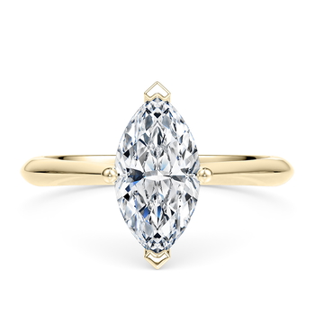 Iris in Geel Goud (9k) set with a Marquise cut diamant.
