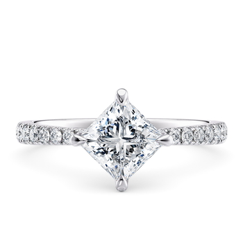 Asteria Compass in White Gold (9k) set with a Princess cut diamond.