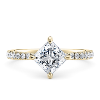 Asteria Compass in Żółte złoto (9k) set with a Princess cut diament.