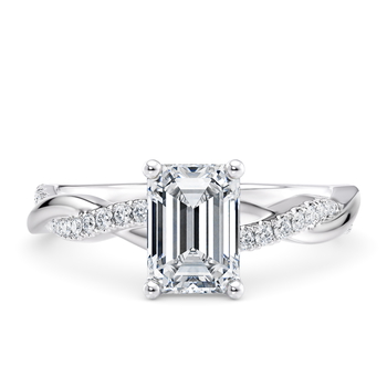 Pirouette in Białe złoto (9k) set with a Szmaragd cut diament.