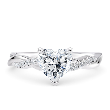 Pirouette in Weißgold (9k) set with a Herz cut diamant.