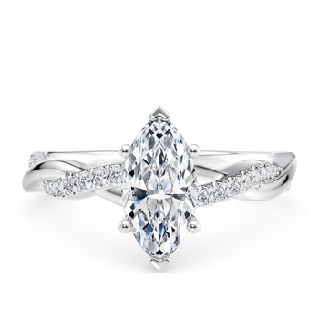 Pirouette in Witgoud (9k) set with a Marquise cut diamant.