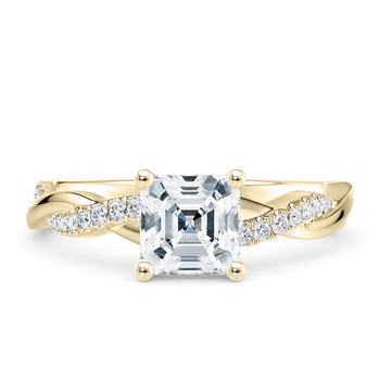 Pirouette in Желтое золото (9k) set with a Ашер cut бриллиант.