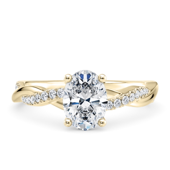 Pirouette in 黄金（9K） set with a 椭圆形 cut 钻石.