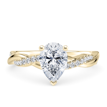 Pirouette in Желтое золото (9k) set with a Груша cut бриллиант.