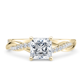 Pirouette in Żółte złoto (9k) set with a Princess cut diament.