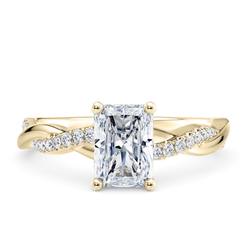 Pirouette in ذهب أصفر (9 قيراط) set with a راديانت cut ماسة.