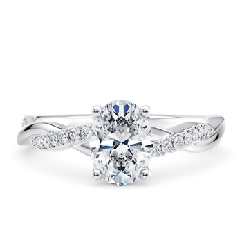 Pirouette in Platine set with a Taille ovale cut diamant.