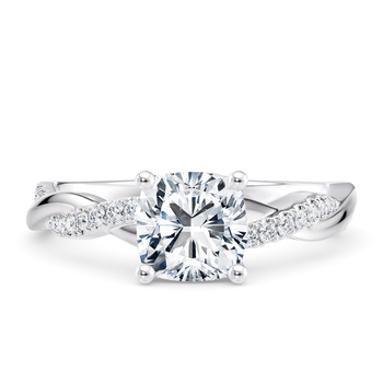 Pirouette in Platina set with a Polštář cut diamant.