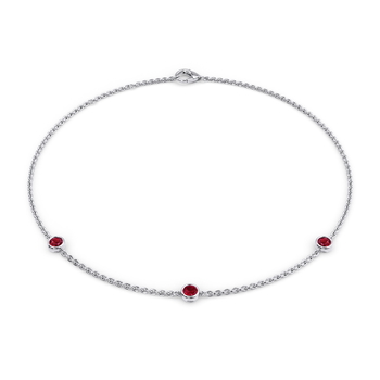 July Birthstone Bracelet - 3 stone in Hvidguld (9k)