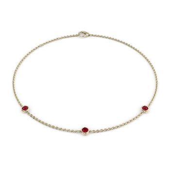 July Birthstone Bracelet - 3 stone in Yellow Gold (9k)