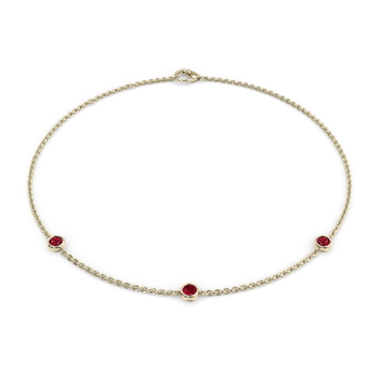 July Birthstone Bracelet - 3 stone in Aur galben