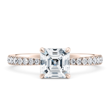 Asteria Classic in Or rose set with a Taille Asscher cut diamant.