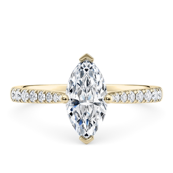 Leila in Yellow Gold (9k) set with a Marquise cut diamond.
