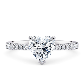 Leila in Platinum set with a Heart cut diamond.