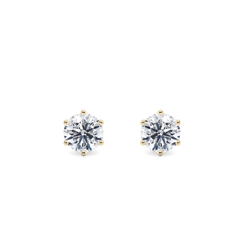 Dahlia in Aur galben set with a Rotund cut diamant.