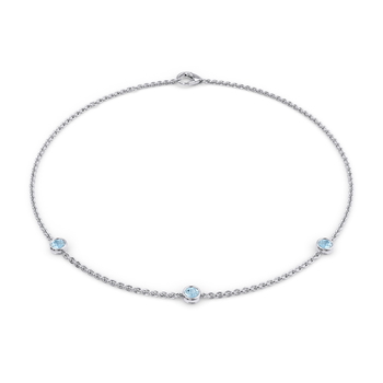 March Birthstone Bracelet - 3 stone in Fehér arany (9k)