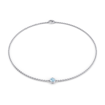 March Birthstone Bracelet - 1 Stone in Fehér arany (9k)