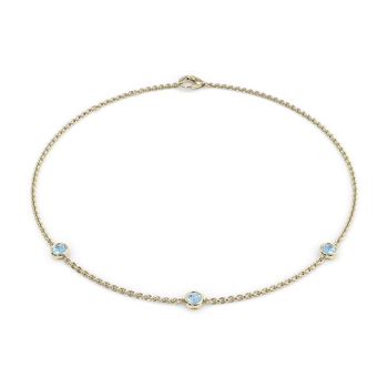 March Birthstone Bracelet - 3 stone in Gelbgold 