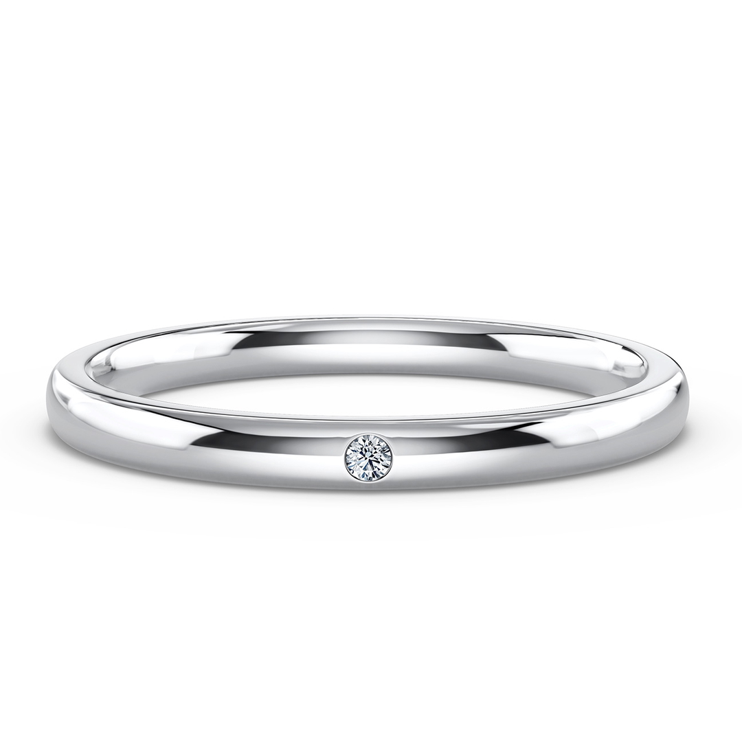 Wedding Ring in White Gold (9k) with a Medium profile and 2mm width