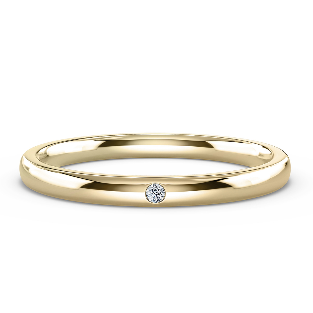 Wedding Ring in Yellow Gold (9k) with a Medium profile and 2mm width