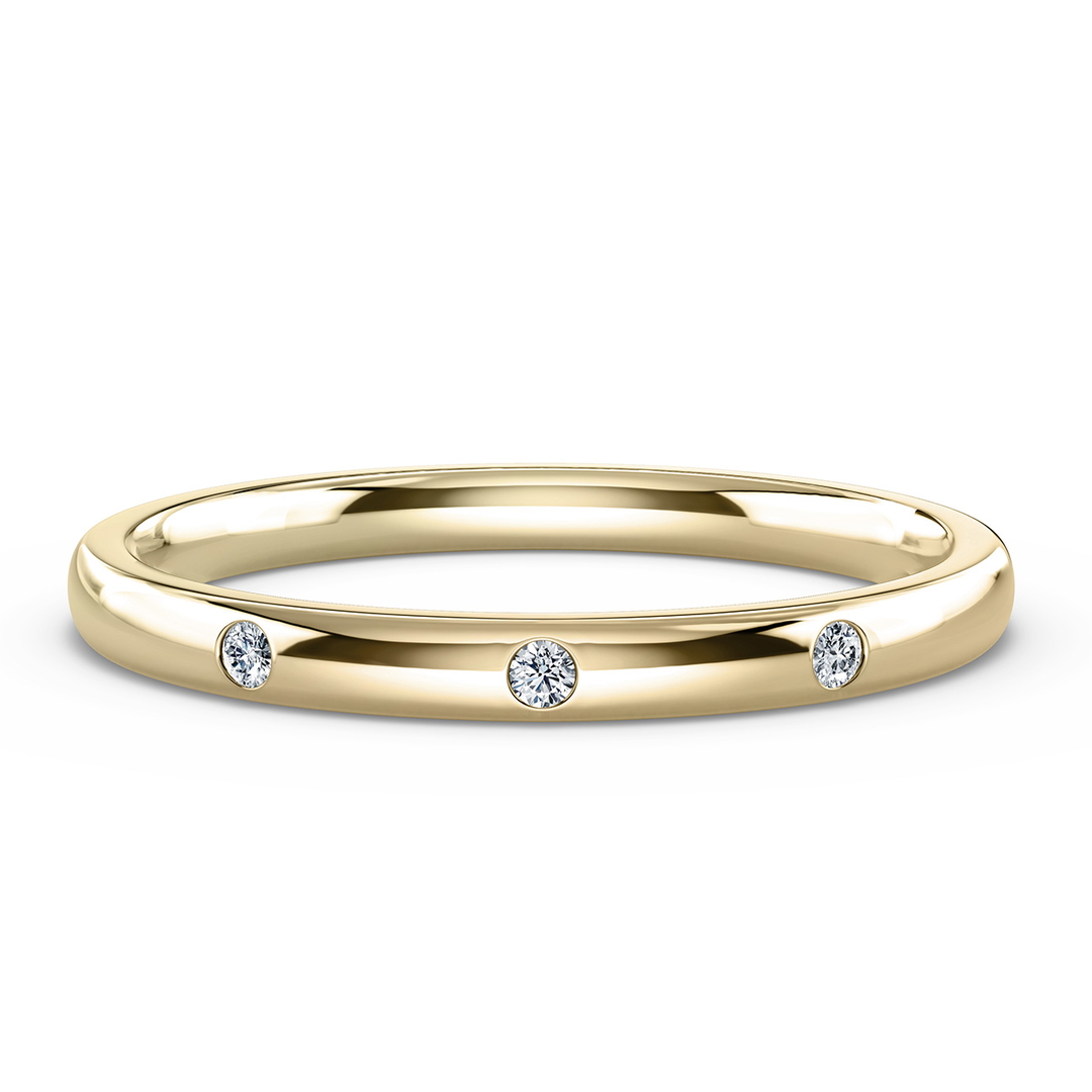 Wedding Ring in Yellow Gold (18k) with a Medium profile and 2mm width