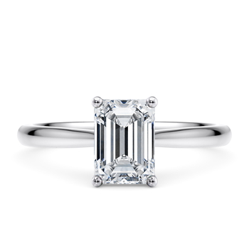 Lumina in Witgoud (9k) set with a Smaragd cut diamant.